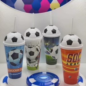 Wholesale 2026 Soccer Cup Plastic Tumblers - Custom Football Themed Cups with Straw | Vangolux Gifts